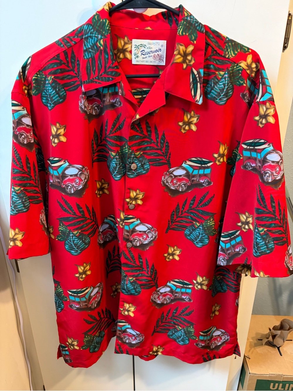 Vintage Reservoir World Wide Woody and Flowers Hawaiian Shirt